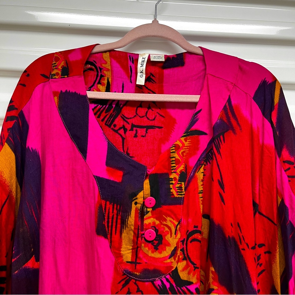 O. K. Mike Graphic Print Kaftan View 2